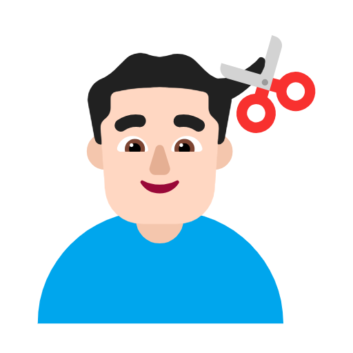 Άντρας κουρεύεται: ανοιχτόχρωμος τόνος δέρματος για Microsoft Windows 11 23H2 June 2024 Update