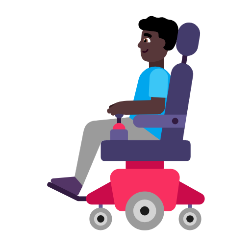 मोटर व्हीलचेयर पर बैठा आदमी: साँवली त्वचा Microsoft Windows 11 23H2 June 2024 Update के लिए