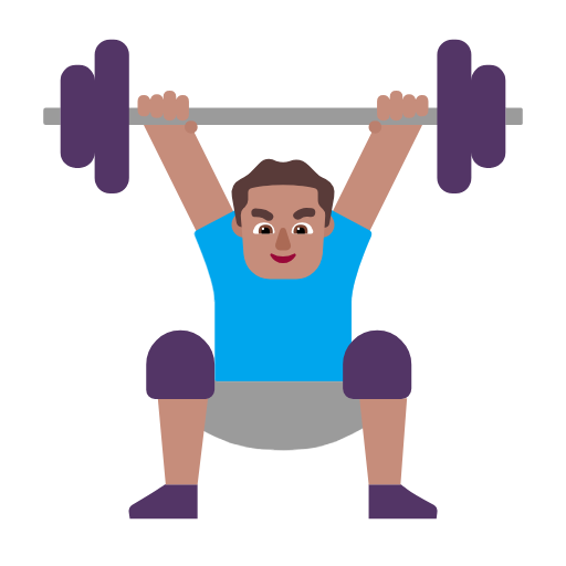 Pria mengangkat beban: warna kulit sedang untuk Microsoft Windows 11 23H2 June 2024 Update