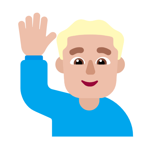 Homme Qui Lève La Main: Peau Moyennement Claire pour Microsoft Windows 11 23H2 June 2024 Update