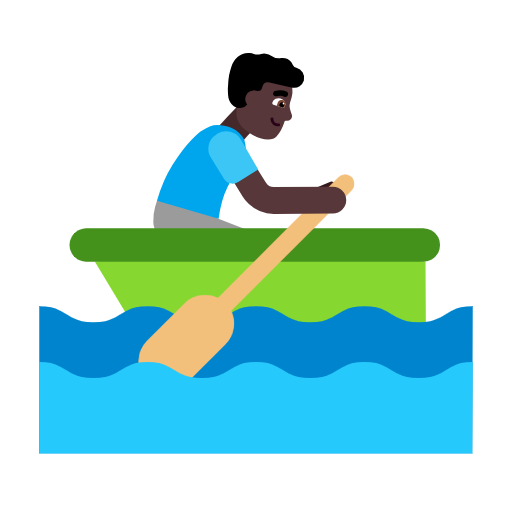 Man Rowing Boat: Dark Skin Tone for Microsoft Windows 11 23H2 June 2024 Update