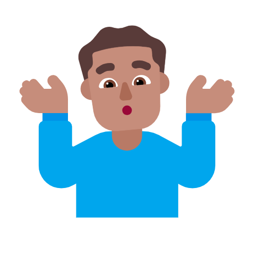 Schulterzuckender Mann: Medium Teint für Microsoft Windows 11 23H2 June 2024 Update