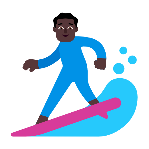 Mannelijke surfer: donkere huidskleur voor Microsoft Windows 11 23H2 June 2024 Update