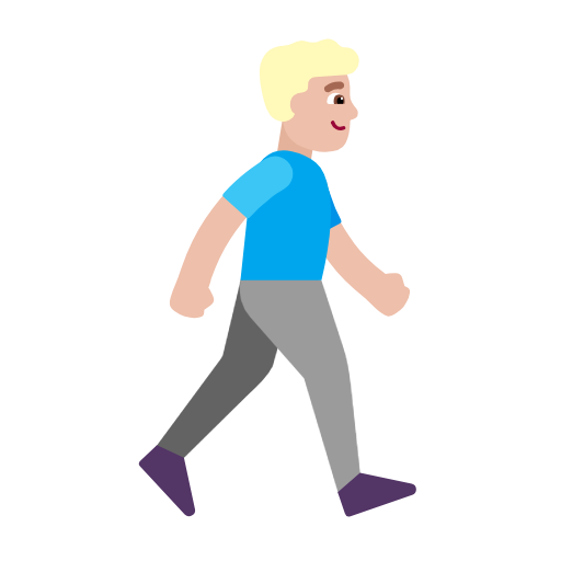 Άνδρας που περπατά στραμμένο προς τα δεξιά: Μεσαίος-ανοιχτός τόνος δέρματος για Microsoft Windows 11 23H2 June 2024 Update