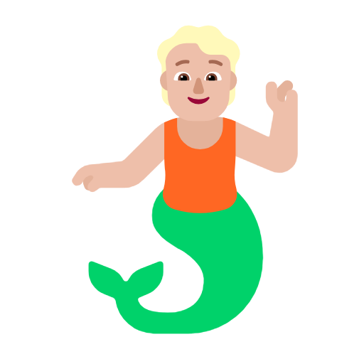 مخلوق بحري بجسد بشري وذيل سمكة: بشرة بلون فاتح ومعتدل لـ Microsoft Windows 11 23H2 June 2024 Update