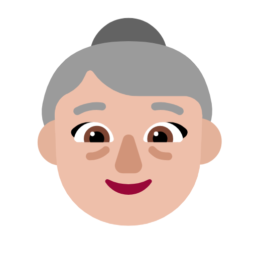 Oude vrouw: lichtgetinte huidskleur voor Microsoft Windows 11 23H2 June 2024 Update