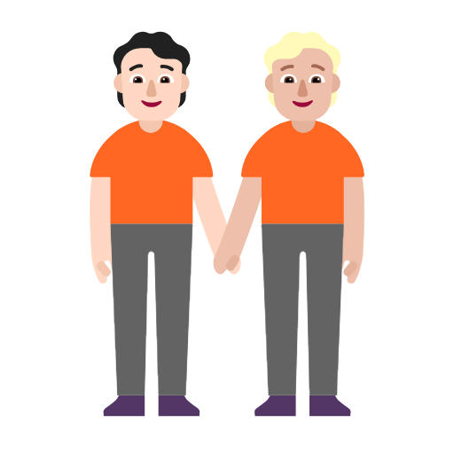 El ele tutuşan insanlar: açık cilt tonu orta açık cilt tonu için Microsoft Windows 11 23H2 June 2024 Update