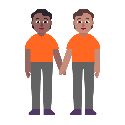 Hai người nắm tay: màu da tối trung bình và màu da trung bình cho Microsoft Windows 11 23H2 June 2024 Update