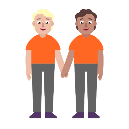 Hai người nắm tay: màu da sáng trung bình và màu da trung bình cho Microsoft Windows 11 23H2 June 2024 Update