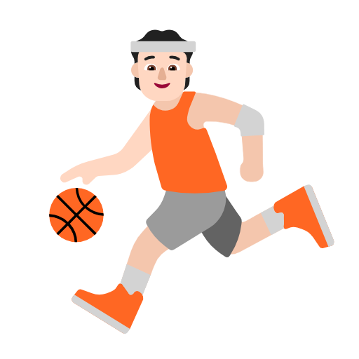 Άτομο παίζει μπάσκετ: ανοιχτόχρωμος τόνος δέρματος για Microsoft Windows 11 23H2 June 2024 Update