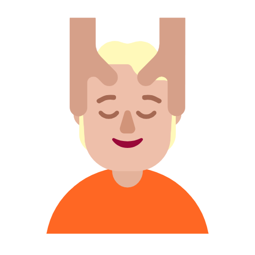 Persoon die hoofdmassage krijgt: lichtgetinte huidskleur voor Microsoft Windows 11 23H2 June 2024 Update