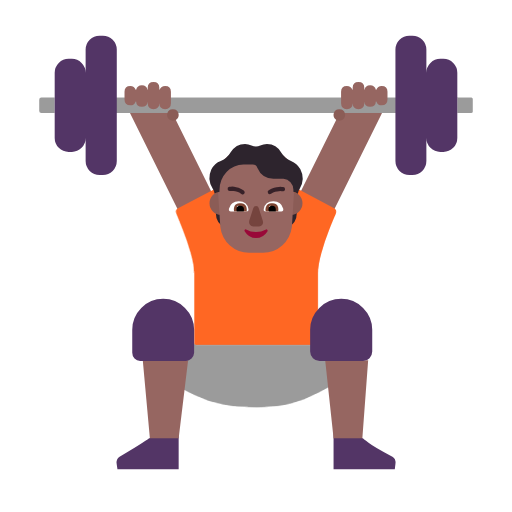 Person Lifting Weights: Medium-Dark Skin Tone for Microsoft Windows 11 23H2 June 2024 Update