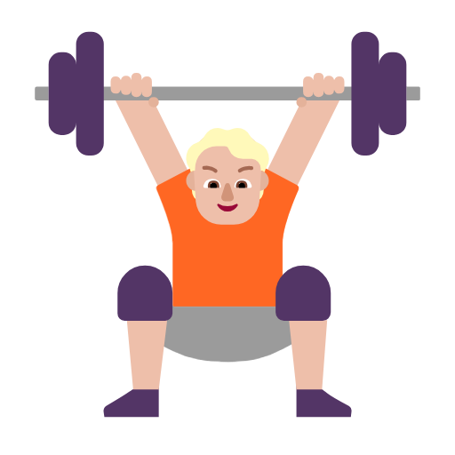 Person Lifting Weights: Medium-Light Skin Tone for Microsoft Windows 11 23H2 June 2024 Update