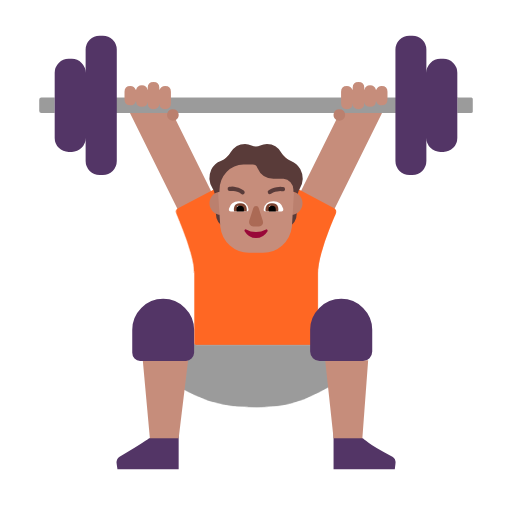 Person som lyfter tyngder: mellanfärgad hy för Microsoft Windows 11 23H2 June 2024 Update