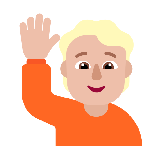 Persona Con Mano Alzata: Carnagione Abbastanza Chiara per Microsoft Windows 11 23H2 June 2024 Update