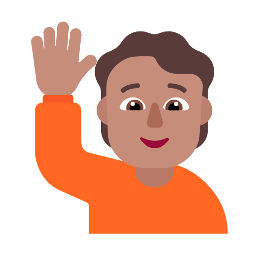 Elini kaldırma: orta cilt tonu için Microsoft Windows 11 23H2 June 2024 Update