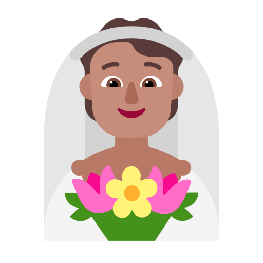 Cô dâu với khăn voan: màu da trung bình cho Microsoft Windows 11 23H2 June 2024 Update