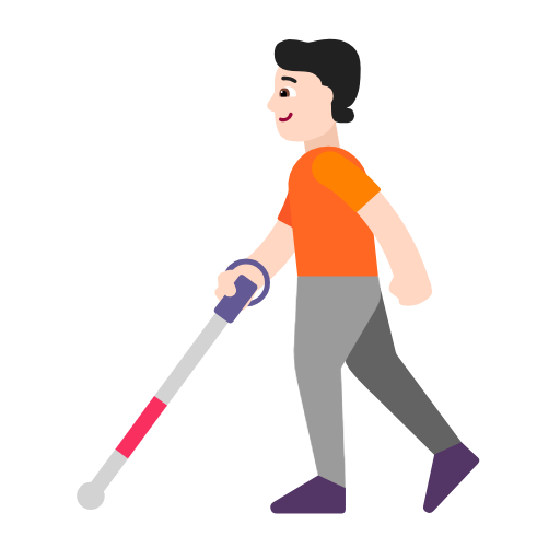 Άτομο με μπαστούνι για τυφλούς: ανοιχτόχρωμος τόνος δέρματος για Microsoft Windows 11 23H2 June 2024 Update