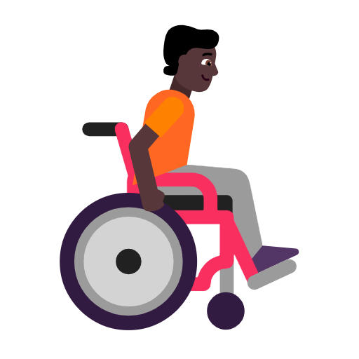 Osoba na ručním invalidním vozíku otočená doprava: tmavý odstín pleti pro Microsoft Windows 11 23H2 June 2024 Update