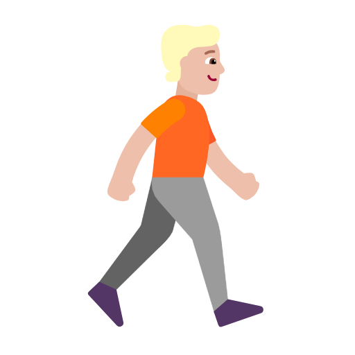 Osoba jdoucí čelem doprava: Středně světlý tón pleti pro Microsoft Windows 11 23H2 June 2024 Update