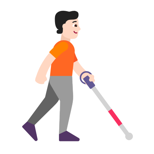 Beyaz Bastonlu ve Sağa Bakan Kişi: Açık Ten Rengi için Microsoft Windows 11 23H2 June 2024 Update