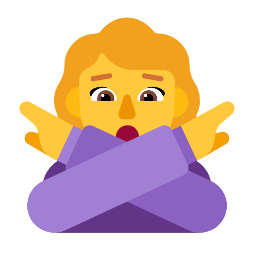 אישה מסמנת ״לא״ עבור Microsoft Windows 11 23H2 June 2024 Update