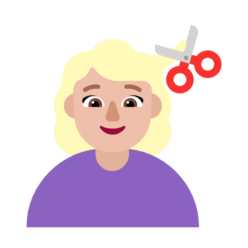 Woman Getting Haircut: Medium-Light Skin Tone for Microsoft Windows 11 23H2 June 2024 Update