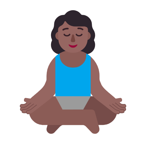 Lotus pozisyonundaki kadın: orta koyu cilt tonu için Microsoft Windows 11 23H2 June 2024 Update