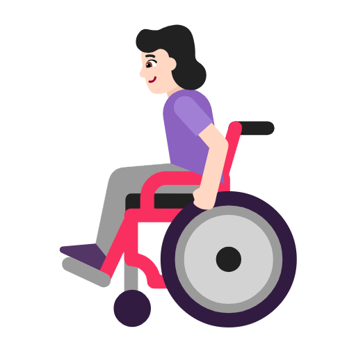 Wanita dengan kursi roda manual: warna kulit cerah untuk Microsoft Windows 11 23H2 June 2024 Update