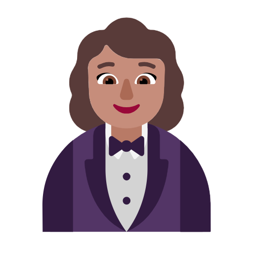 Nainen smokissa: keskiruskea ihonväri varten Microsoft Windows 11 23H2 June 2024 Update