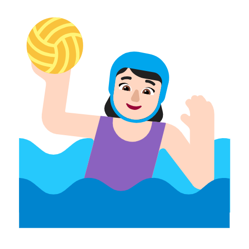 Vrouw die waterpolo speelt: lichte huidskleur voor Microsoft Windows 11 23H2 June 2024 Update
