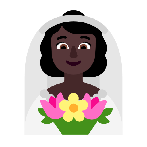 Woman with Veil: Dark Skin Tone for Microsoft Windows 11 23H2 June 2024 Update