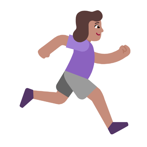 Woman Running Facing Right: Medium Skin Tone for Microsoft Windows 11 23H2 June 2024 Update