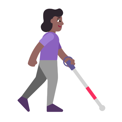 Žena s bílou holí směřující doprava: středně tmavý odstín pleti pro Microsoft Windows 11 23H2 June 2024 Update