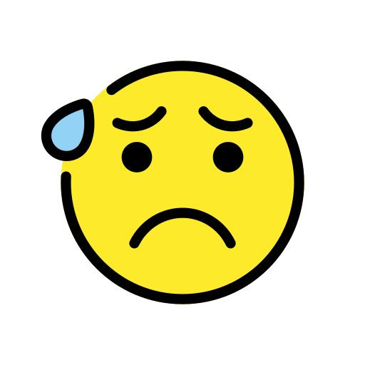 Rosto Ansioso Com Gota De Suor para OpenMoji 15.1