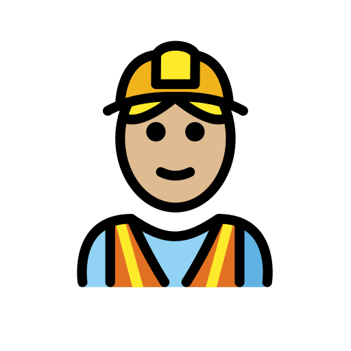 Treballador de la construcció: pell mitjana-clara per OpenMoji 15.1