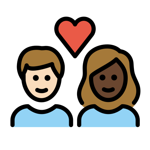 Par med hjerte: voksen, voksen, lys teint og mørk teint for OpenMoji 15.1