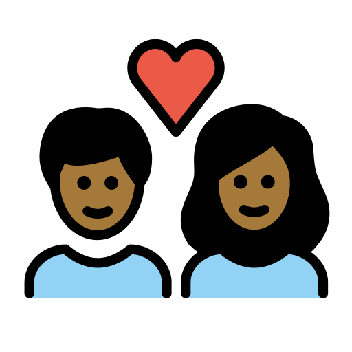 Couple Avec Cœur: Femme, Homme, Peau Mate pour OpenMoji 15.1
