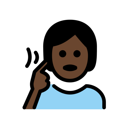 Neslyšící osoba: Tmavý odstín pleti pro OpenMoji 15.1