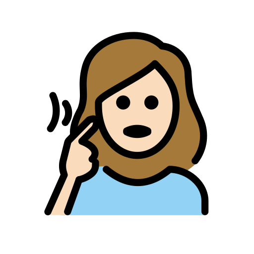 Hörselskada kvinna: ljus hy för OpenMoji 15.1