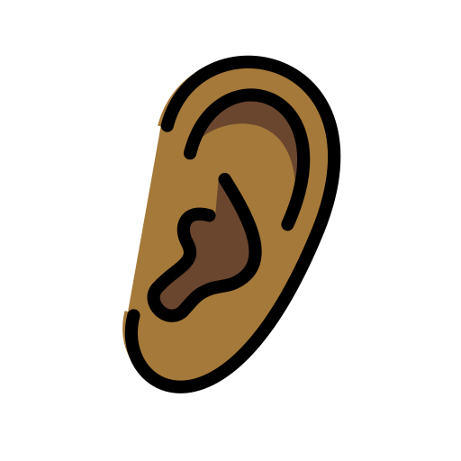 Ucho: Středně tmavý tón pleti pro OpenMoji 15.1