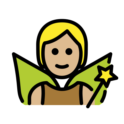 Personnage Féérique: Peau Moyennement Claire pour OpenMoji 15.1