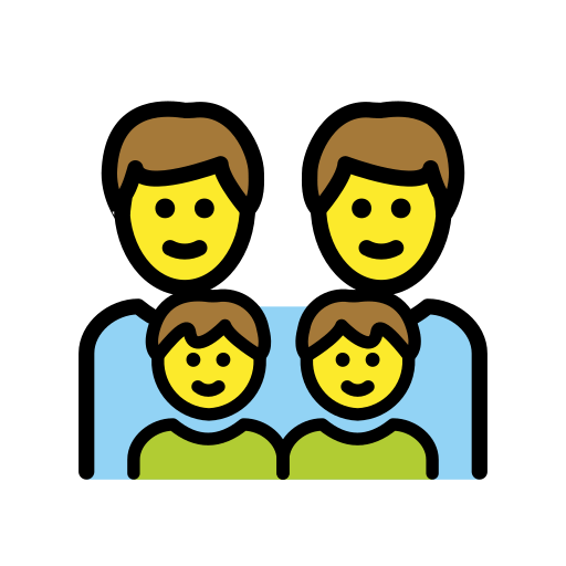 Famiglia: Uomo, Uomo, Bambino, Bambino per OpenMoji 15.1