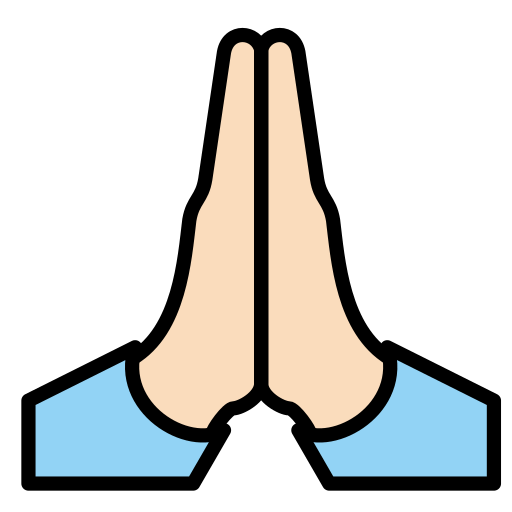 Složené ruce: Světlý odstín pleti pro OpenMoji 15.1