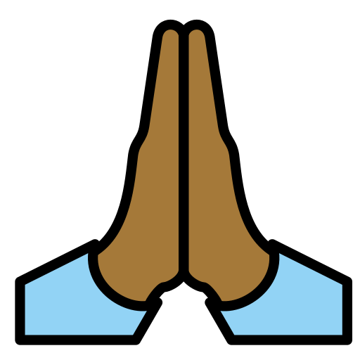 第双手合十: 中等-深肤色号为第OpenMoji 15.1号