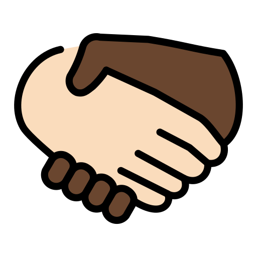 Χειραψία: ανοιχτόχρωμος τόνος δέρματος, σκούρος τόνος δέρματος για OpenMoji 15.1