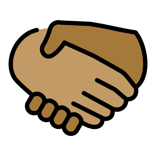 Podání ruky: Střední odstín pleti, Středně tmavý odstín pleti pro OpenMoji 15.1