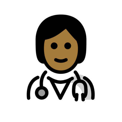 موظف بقطاع الصحة: بشرة بلون معتدل مائل للغامق لـ OpenMoji 15.1