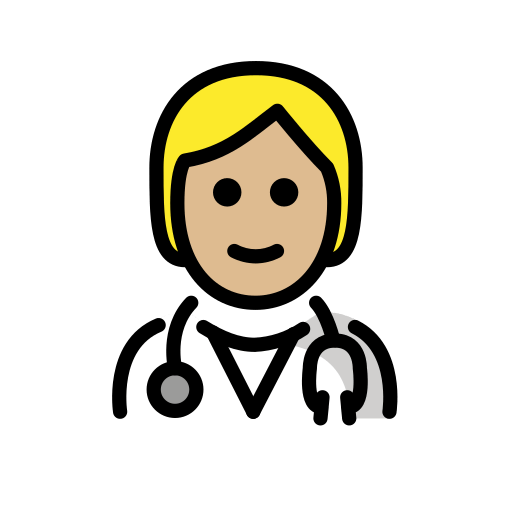 Nhân viên y tế: màu da sáng trung bình cho OpenMoji 15.1