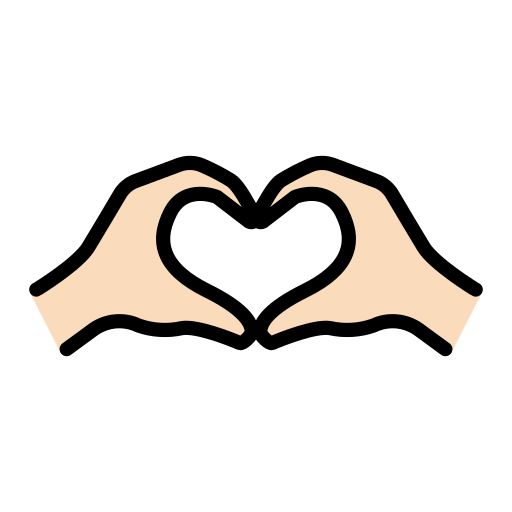 Handen in de vorm van een hart: lichte huidskleur voor OpenMoji 15.1